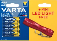 Baterie i akcesoria - Bateria VARTA Longlife Power LR03/LR06 x4szt + latarka Mini Led Light - miniaturka - grafika 1