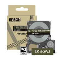 Taśmy do drukarek barwiące - Epson LK-5QWJ taśma matowa 18 mm, biały na khaki, oryginalna - miniaturka - grafika 1