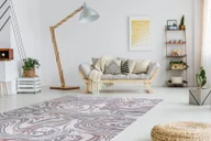 Dywany - Dywan SZNURKOWY SIZAL SION Fale 2836 płaskie tkanie ecru / niebieski / róż wielokolorowy 140x190 cm - miniaturka - grafika 1