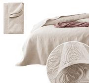 Narzuty - Narzuta na łóżko pikowana LEILA Kremowa 220x240 - miniaturka - grafika 1