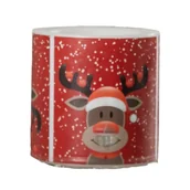 Świeczniki - Świeca lampion renifer 8 x 8 cm czerwona - miniaturka - grafika 1