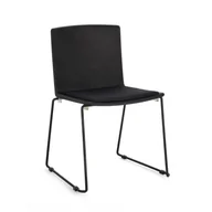 Krzesła - Zestaw 4 krzeseł do jadalni ze stali i polipropylenu, całkowicie czarny - miniaturka - grafika 1