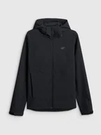 Kurtki i kamizelki sportowe męskie - 4F Kurtka softshell wiatroodporna membrana 5000 męska - czarna XL - miniaturka - grafika 1