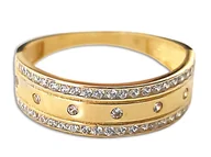 Pierścionki - Złoty Pierścionek 585 Wysadzany Białymi Cyrkoniami - miniaturka - grafika 1