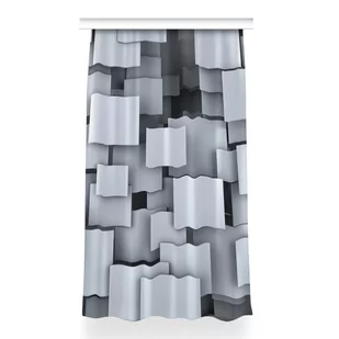 Zasłona gotowa do pokoju wzór 150x260 Klocki szare, Fabricsy - Zasłony - miniaturka - grafika 1