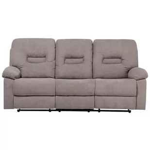 Beliani Sofa trzyosobowa tapicerowana beżowoszara rozkładana BERGEN - Sofy i kanapy - miniaturka - grafika 1