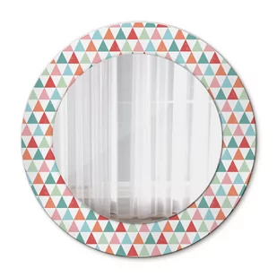 Nowoczesne Lustro Okrągłe Geometryczny wzór 50cm - Lustra - miniaturka - grafika 1