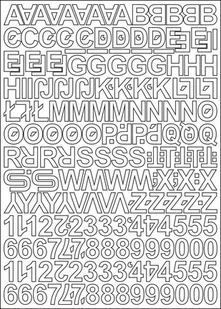 Litery i cyfry samoprzylepne białe 2,5cm arkusz 250 znaków - Zestawy piśmiennicze - miniaturka - grafika 1