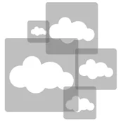 Szablony malarskie - Szablony Malarskie Wielokrotne 5 szt. // Chmurki 2 - miniaturka - grafika 1