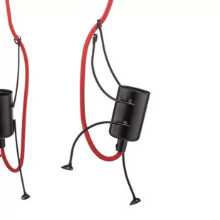 Lampa wisząca Bobi 3 czarna, kabel czerwony 3-pkt. - Lampy sufitowe - miniaturka - grafika 1