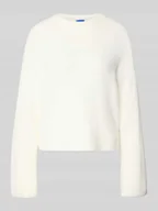 Swetry damskie - Sweter z dzianiny o kroju regular fit z wyhaftowanym logo model ‘SFURRYNA’ - miniaturka - grafika 1