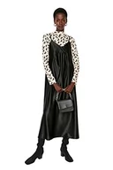 Sukienki - Trendyol Damska sukienka z dzianiny o regularnym wzorze, standardowa, okrągły dekolt, Czarny, L - miniaturka - grafika 1
