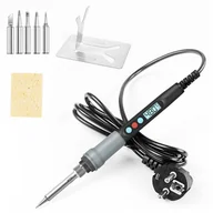Multimetry - Handskit 926 90W Soldering Iron Kit with ON/Off Switch Adjustable Temp 100-480°C LCD Display Includes 5 Tips Cleaning Spo - miniaturka - grafika 1