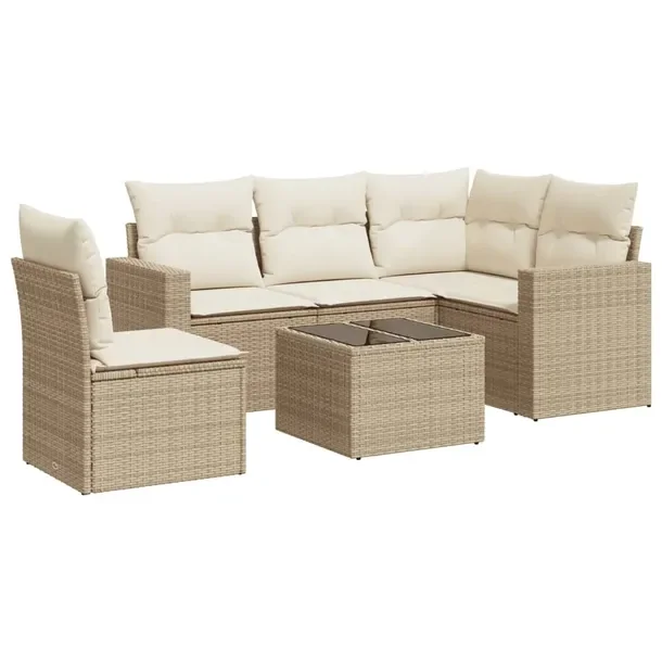 Zestaw mebli ogrodowych Beżowy rattan PE, wymiary: 62x62x69 cm, 55x62x69 c
