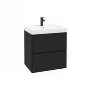 Szafki łazienkowe - DEFRA 291-D-06002 MO-RE SZAFKA PODUMYWALKOWA WISZĄCA D60, LAKIER: CZARNY MAT NO FINGER - miniaturka - grafika 1