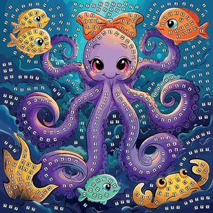 Mozaika piankowa Ośmiornica Fun&Joy - Zabawki kreatywne - miniaturka - grafika 1