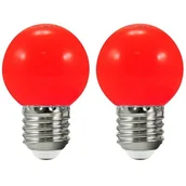 Żarówki LED - POLUX Żarówki G45 czerwone 36V do girlandy party E27 (2 szt. w zestawie) 308757 - miniaturka - grafika 1