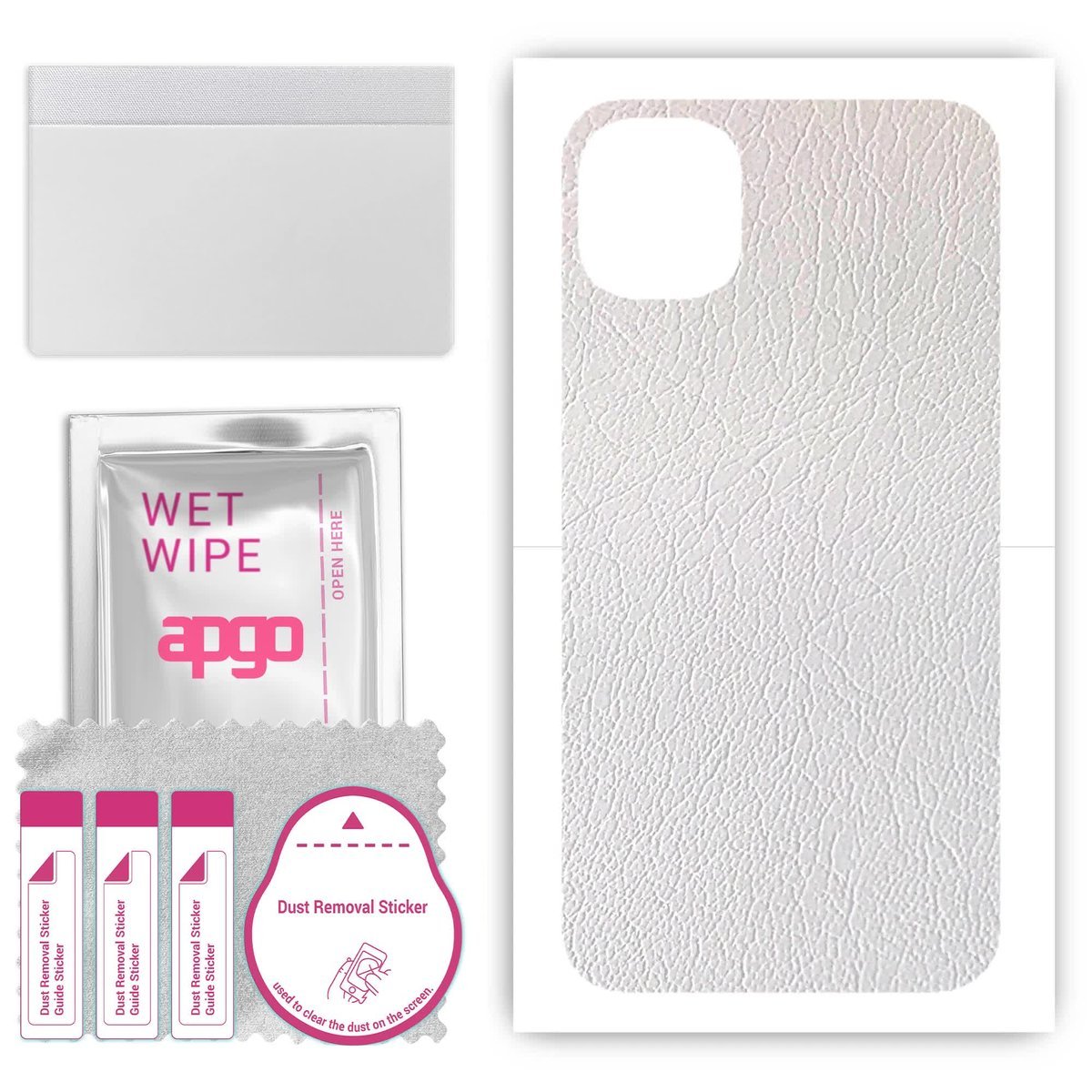 Folia naklejka skórka strukturalna na TYŁ do Apple iPhone 11 - Skóra Biała - apgo SKINS