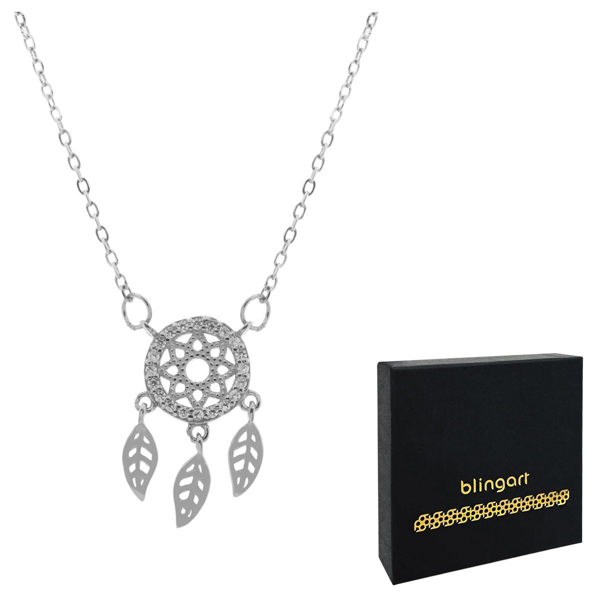 Naszyjnik srebrny damski ŁAPACZ SNÓW ankier regulo