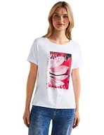 Koszulki i topy damskie - Street One T-shirt damski z nadrukiem partii, biały, 44 - miniaturka - grafika 1