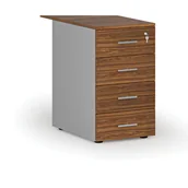 Szafki biurowe - Kontenerek biurowy z szufladami dostawny PRIMO GRAY, 4 szuflady, szary/orzech - miniaturka - grafika 1