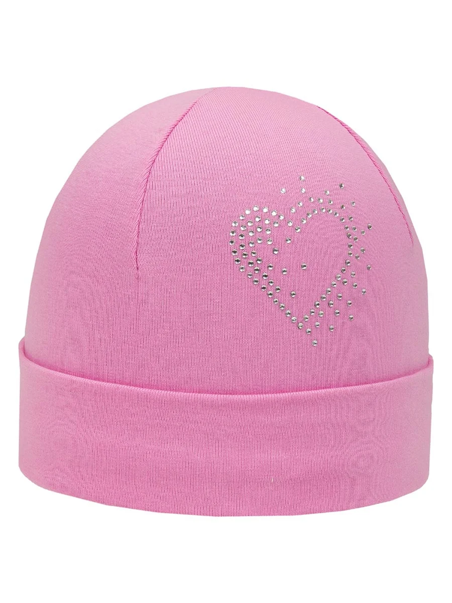 Dziewczęca czapka beanie różowa gładka Doll r.49