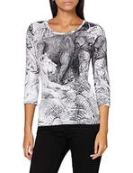 Koszulki i topy damskie - Cavalli Class Donna t-shirt damski, czarny, 42 PL - miniaturka - grafika 1