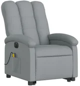 Fotele - Jasnoszary fotel masujący z podnóżkiem A2-M34 - miniaturka - grafika 1