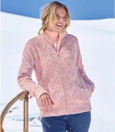 Bluzy damskie - Trykotowa, melanżowa bluza podszyta polarem Coral Kobieta Atlas For Men - Kolor : Różowy - Rozmiar : 36/38 - miniaturka - grafika 1