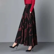 Spódnice - Elegancka spódnica maxi we wzory - miniaturka - grafika 1