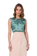 Bluzki damskie - S332 Bluzka bez rękawów - model 1 (kolor wielokolorowy, rozmiar S) - miniaturka - grafika 1