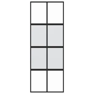 Drzwi przesuwne, czarne, 76x205 cm, szkło hartowane, aluminium 8721012120563 - Drzwi wewnętrzne - miniaturka - grafika 5