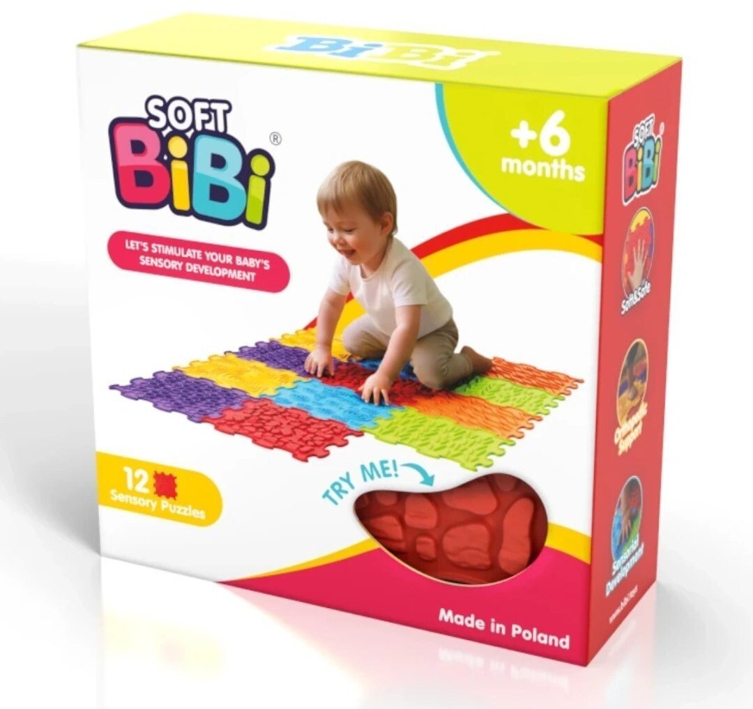 Meli BiBi Sensory Mats 12 el. - maty sensoryczne dla dzieci 6m+ EDUKAMP