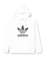 Bluzy damskie - adidas Damska bluza z kapturem Adicolor Trefoil, biały, 54 - miniaturka - grafika 1