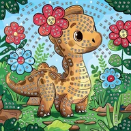 Zabawki kreatywne - Mozaika piankowa Dino Fun&Joy - miniaturka - grafika 1