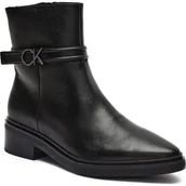 Botki damskie - Calvin Klein Skórzane botki - miniaturka - grafika 1