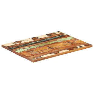 vidaXL Prostokątny blat stołu 60x80 cm, 25-27 mm, lite drewno z odzysku vidaXL - Blaty meblowe i parapety okienne - miniaturka - grafika 9