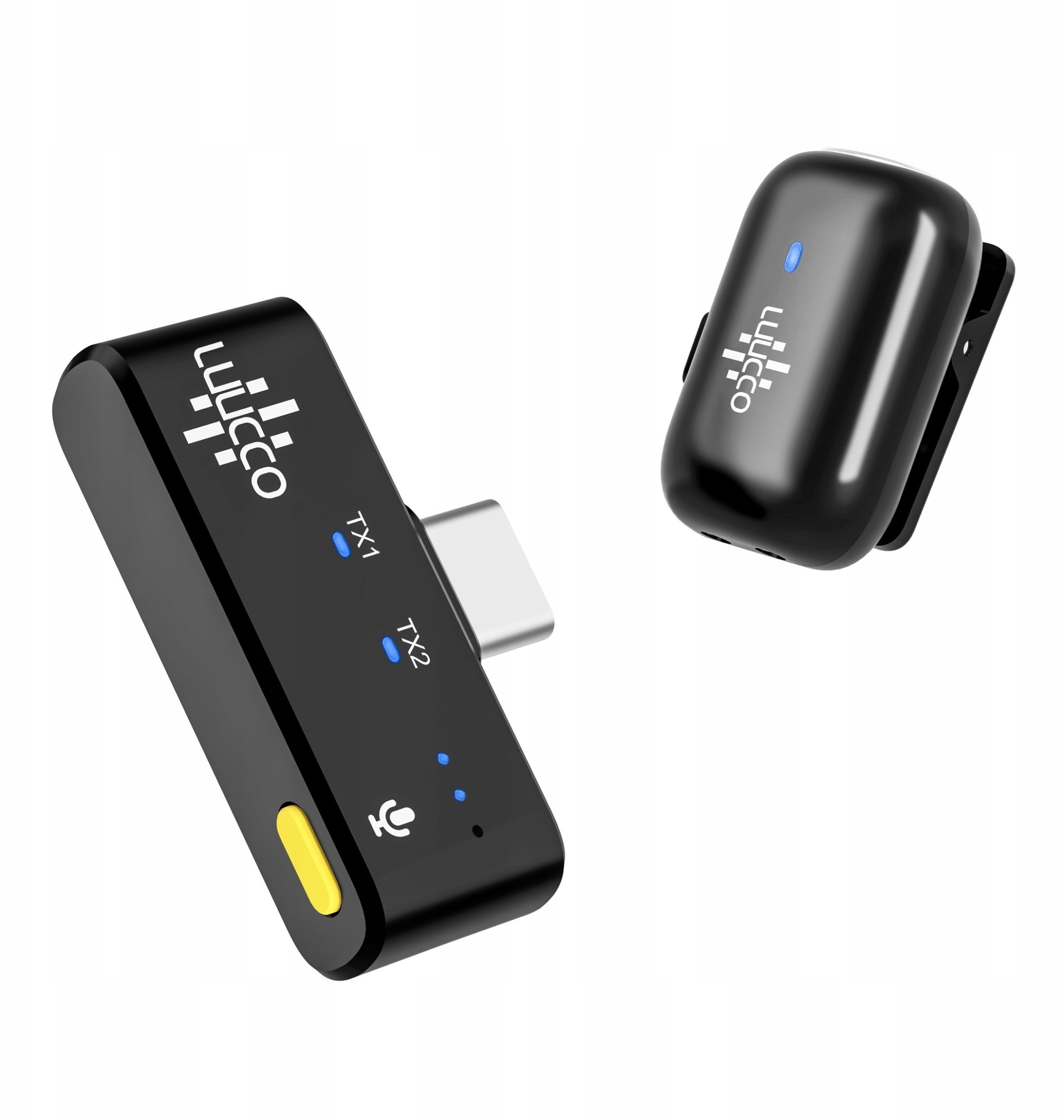 Mini Bezprzewodowy Mikrofon Krawatowy Hd 100m Do Telefonu Usb Type-c Usb-c / Minipods K1 / Czarny SB11208