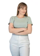 Koszulki i topy damskie - Koszulka damska z krótkim rękawem CARLA miętowa XXL - miniaturka - grafika 1