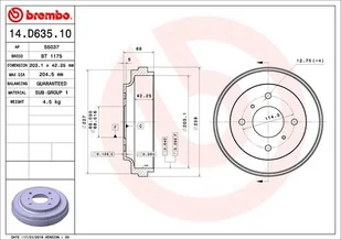 Bęben hamulcowy Brembo 14.D635.10 - Bębny hamulcowe - miniaturka - grafika 1