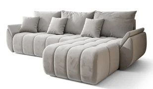 Jasnoszary narożnik z funkcją spania C1-H66 - Narożniki Jasnoszary narożnik z funkcją spania C1-H66 - Narożniki - miniaturka - grafika 1