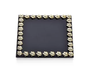 Mondex ELIA BLACK Podstawka art. dekoracyjny   15x15xh1cm - Obrusy i serwetki - miniaturka - grafika 1