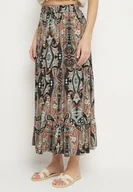 Spódnice - Beżowa Wiskozowa Spódnica ze Wzorem Paisley Ellishea - miniaturka - grafika 1