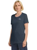 Koszulki sportowe damskie - Jack Wolfskin Koszulka funkcyjna "Tech T" w kolorze granatowym - miniaturka - grafika 1