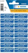Etykiety do drukarek - HERMA 15035 etykiety informacyjne z nadrukiem "LUFTPOST" (40 x 12 mm, 20 arkuszy, papier, matowy) samoprzylepne, trwale przylegające etykiety tekstowe, 320 etykiet, niebieskie - miniaturka - grafika 1