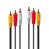 Kable - Lindy Kabel 3x RCA 3x RCA 1m Czarny 35690 - miniaturka - grafika 1