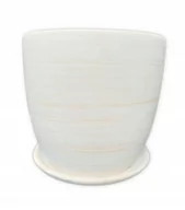 Donice - Doniczka ceramiczna z podstawką biała 15 cm - miniaturka - grafika 1