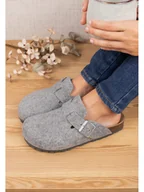 Klapki i japonki damskie - billowy Chodaki w kolorze szarym - miniaturka - grafika 1