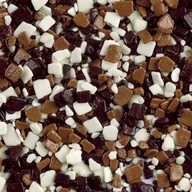 Dodatki do ciast w proszku - POSYPKA CZEKOLADOWA PŁATKI BŁYSZCZĄCE czekolada mieszana - 50g - miniaturka - grafika 1