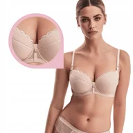 Biustonosze - Alles Mama CHITA U biustonosz do karmienia beżowy usztywniany karmnik - 90F - miniaturka - grafika 1